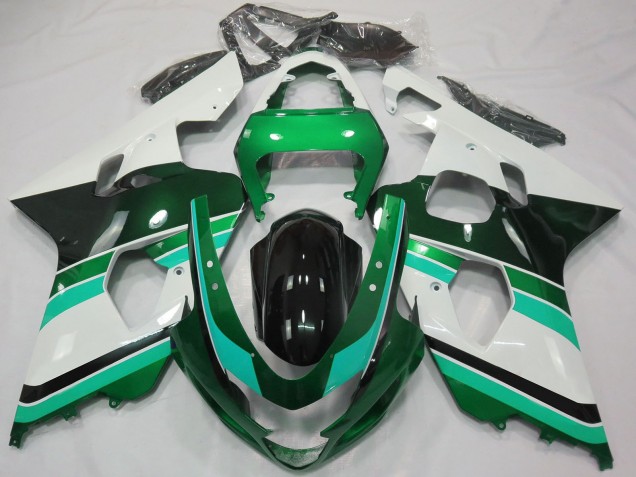 Großhandel Suzuki GSXR 600 / GSXR 750 Motorrad Verkleidung 2004-2005 - Glanzendes Grun Grun Weiss