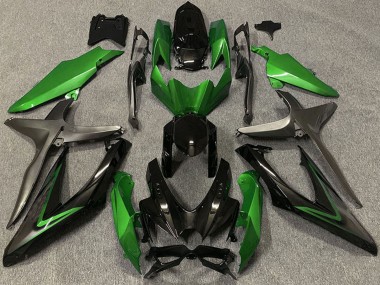Großhandel Suzuki GSXR 600 / GSXR 750 Motorrad Verkleidung 2008-2010 - Grun Grau Glanzendes Schwarz