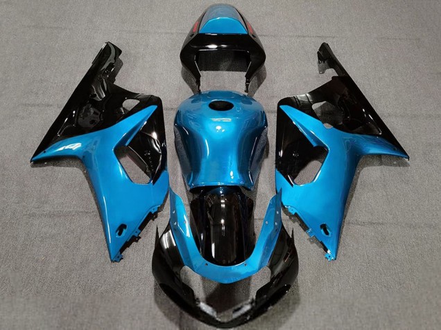 Großhandel Suzuki GSXR 600 / GSXR 750 Motorrad Verkleidung 2001-2003 - Hellblau Glanzendes Schwarz