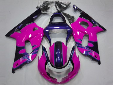 Großhandel Suzuki GSXR 600 / GSXR 750 Motorrad Verkleidung 2001-2003 - Rosa Glanzendes Blau