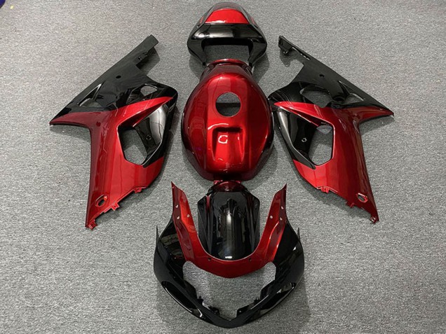 Großhandel Suzuki GSXR 600 / GSXR 750 Motorrad Verkleidung 2001-2003 - Rot Glanzendes Schwarz