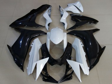 Großhandel Suzuki GSXR 600 / GSXR 750 Motorrad Verkleidung 2011-2024 - Weiss Glanzendes Schwarz