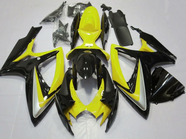 Großhandel Suzuki GSXR 600 / GSXR 750 Motorrad Verkleidung 2006-2007 - Gelb Glanzendes Schwarz