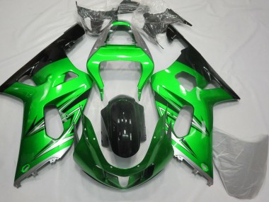Großhandel Suzuki GSXR 600 / GSXR 750 Motorrad Verkleidung 2001-2003 - Grun Silber Glanzendes Schwarz
