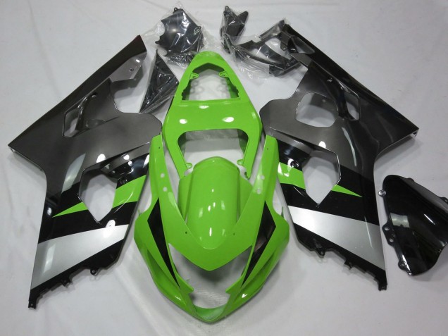 Großhandel Suzuki GSXR 600 / GSXR 750 Motorrad Verkleidung 2004-2005 - Grun Silber Glanzendes Schwarz