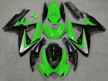 Großhandel Suzuki GSXR 600 / GSXR 750 Motorrad Verkleidung 2006-2007 - Grun Silber Glanzendes Schwarz OEM Stil