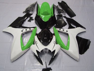Großhandel Suzuki GSXR 600 / GSXR 750 Motorrad Verkleidung 2006-2007 - Grun Weiss Glanzendes Schwarz Stern