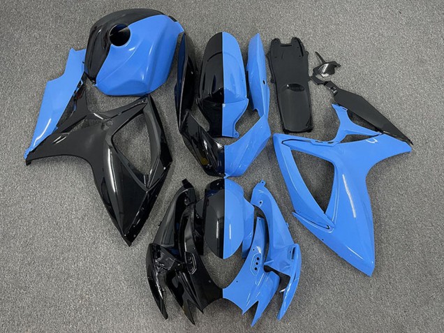 Großhandel Suzuki GSXR 600 / GSXR 750 Motorrad Verkleidung 2006-2007 - Glanzendes Schwarz Blau Geteiltes