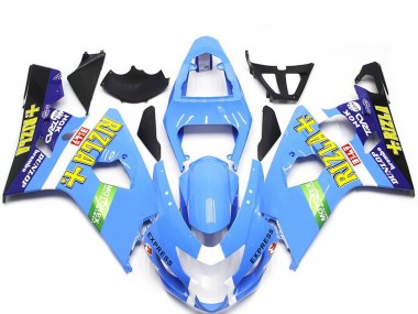 Großhandel Suzuki GSXR 600 / GSXR 750 Motorrad Verkleidung 2004-2005 - Hellblau Grun Gelb Rizla Stil
