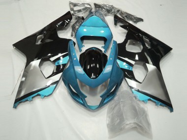 Großhandel Suzuki GSXR 600 / GSXR 750 Motorrad Verkleidung 2004-2005 - Hellblau Silber Glanzendes Schwarz
