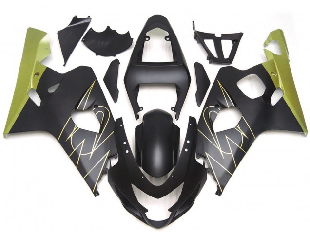 Großhandel Suzuki GSXR 600 / GSXR 750 Motorrad Verkleidung 2004-2005 - Matt Schwarz Gold Corona