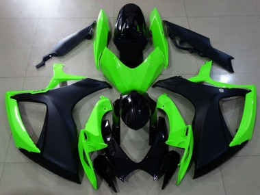 Großhandel Suzuki GSXR 600 / GSXR 750 Motorrad Verkleidung 2006-2007 - Grun Glanzendes Schwarz Matt Schwarz