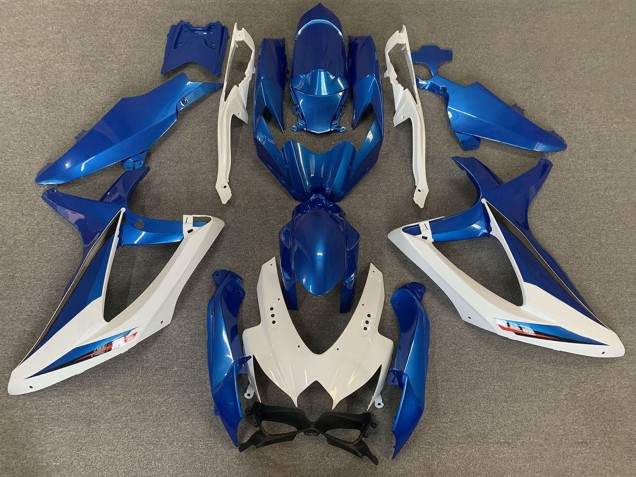 Großhandel Suzuki GSXR 600 / GSXR 750 Motorrad Verkleidung 2008-2010 - Weiss Blau OEM Stil
