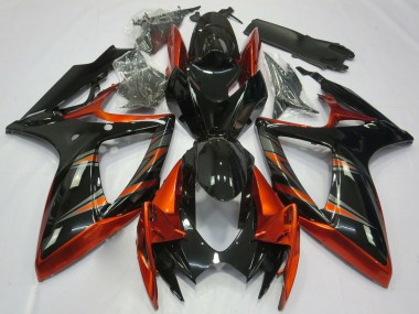 Großhandel Suzuki GSXR 600 / GSXR 750 Motorrad Verkleidung 2006-2007 - Orange Glanzendes Schwarz