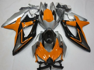 Großhandel Suzuki GSXR 600 / GSXR 750 Motorrad Verkleidung 2008-2010 - Silber Orange Glanzendes Schwarz