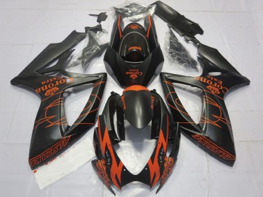 Großhandel Suzuki GSXR 600 / GSXR 750 Motorrad Verkleidung 2006-2007 - Matt Schwarz Orange Corona Extra Alstare Motul