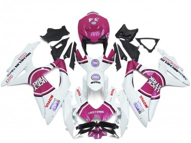 Großhandel Suzuki GSXR 600 / GSXR 750 Motorrad Verkleidung 2008-2010 - Weiss Rosa Motul Lucky Strike 34
