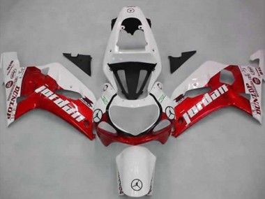 Großhandel Suzuki GSXR 600 / GSXR 750 Motorrad Verkleidung 2001-2003 - Weiss Rot Jordan Dunlop