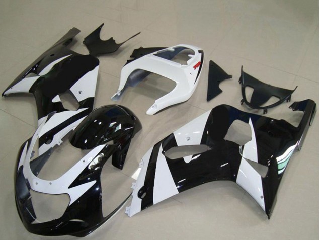 Großhandel Suzuki GSXR 600 / GSXR 750 Motorrad Verkleidung 2001-2003 - Weiss Glanzendes Schwarz