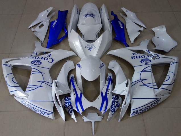 Großhandel Suzuki GSXR 600 / GSXR 750 Motorrad Verkleidung 2006-2007 - Weiss Blau Corona Alstare
