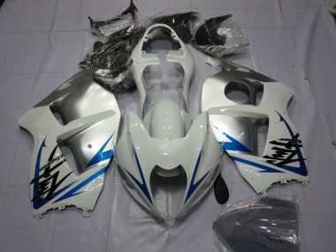 Großhandel Suzuki GSXR 1300 Motorrad Verkleidung 1996-2007 - Weiss Silber Blau