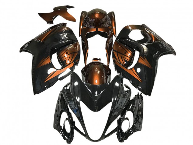 Großhandel Suzuki GSXR 1300 Motorrad Verkleidung 2008-2020 - Glanzendes Schwarz und Dunkel Orange