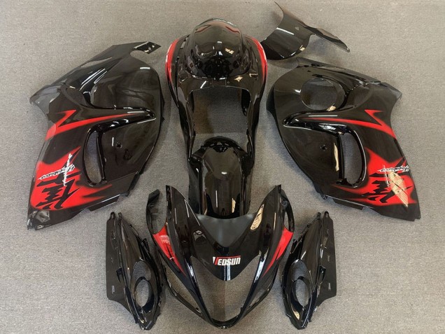 Großhandel Suzuki GSXR 1300 Motorrad Verkleidung 2008-2020 - Glanzendes Schwarz mit Rot Logo