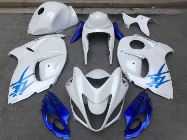 Großhandel Suzuki GSXR 1300 Motorrad Verkleidung 2008-2020 - Glanzendes Weiss Blau