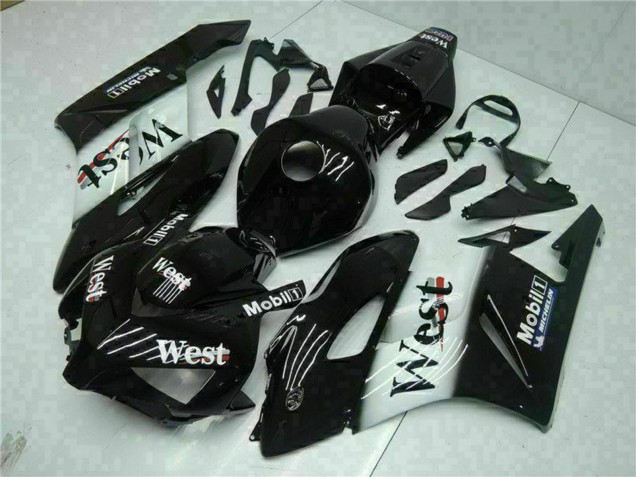 Großhandel Honda CBR1000RR Motorrad Verkleidung 2004-2005 - Glanzendes Schwarz Weiss West Mobil Michelin