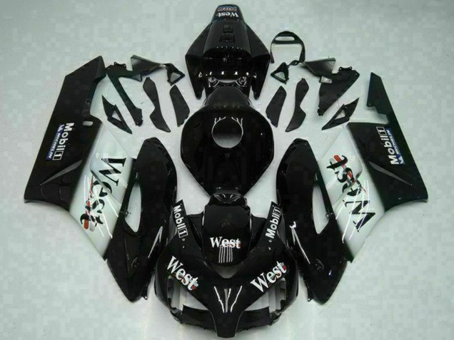 Großhandel Honda CBR1000RR Motorrad Verkleidung 2004-2005 - Glanzendes Schwarz Weiss West Mobil Michelin