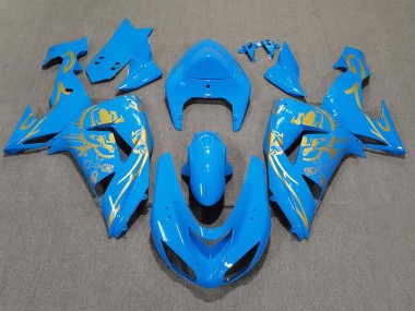 Großhandel Kawasaki ZX10R Motorrad Verkleidung 2006-2007 - Hellblau Gold