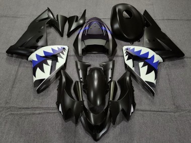 Großhandel Kawasaki ZX10R Motorrad Verkleidung 2004-2005 - Matt Schwarz und Dunkel Blau Hai