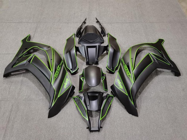 Großhandel Kawasaki ZX10R Motorrad Verkleidung 2011-2015 - Matt Schwarz Grun Linie