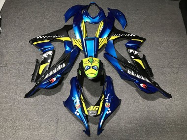 Großhandel Kawasaki ZX10R Motorrad Verkleidung 2016-2020 - Metallisch Blau Gelb Hai 46
