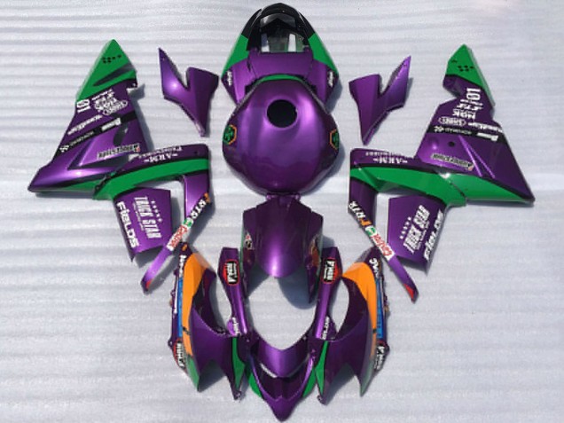 Großhandel Kawasaki ZX10R Motorrad Verkleidung 2004-2005 - Lila und Grun Trick Star