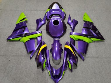 Großhandel Kawasaki ZX10R Motorrad Verkleidung 2004-2005 - Lila Grun und Gelb