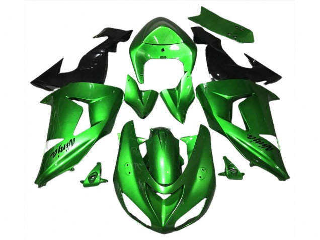 Großhandel Kawasaki ZX10R Motorrad Verkleidung 2006-2007 - Grun Glanzendes Schwarz