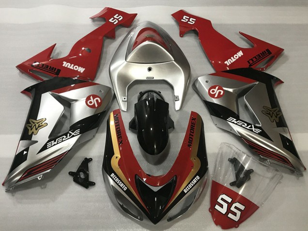 Großhandel Kawasaki ZX10R Motorrad Verkleidung 2006-2007 - Rot Silber Gold Schwarz