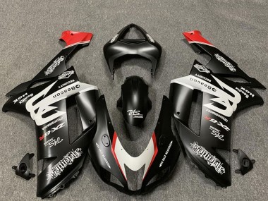 Großhandel Kawasaki ZX6R Motorrad Verkleidung 2007-2008 - Massgeschneidert Matt Schwarz Weiss Rot