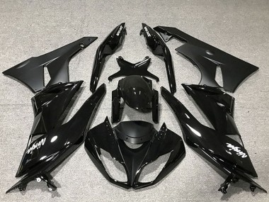 Großhandel Kawasaki ZX6R Motorrad Verkleidung 2009-2012 - Glanzendes Schwarz Matt Schwarz