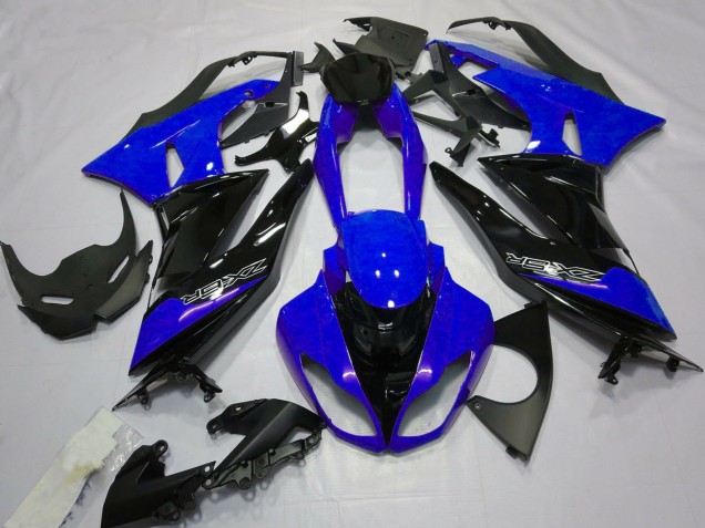 Großhandel Kawasaki ZX6R Motorrad Verkleidung 2009-2012 - Blau Glanzendes Schwarz