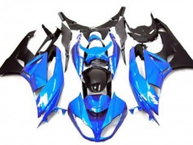 Großhandel Kawasaki ZX6R Motorrad Verkleidung 2009-2012 - Blau Glanzendes Schwarz Matt Schwarz