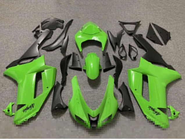 Großhandel Kawasaki ZX6R Motorrad Verkleidung 2007-2008 - Glanzendes Grun und Matt Schwarz