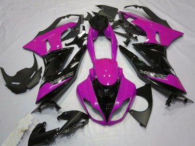 Großhandel Kawasaki ZX6R Motorrad Verkleidung 2009-2012 - Rosa Glanzendes Schwarz