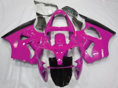 Großhandel Kawasaki ZX6R Motorrad Verkleidung 2000-2002 - Rosa Glanzendes Schwarz
