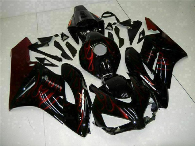 Großhandel Honda CBR1000RR Motorrad Verkleidung 2004-2005 - Glanzendes Schwarz Rot Flamme