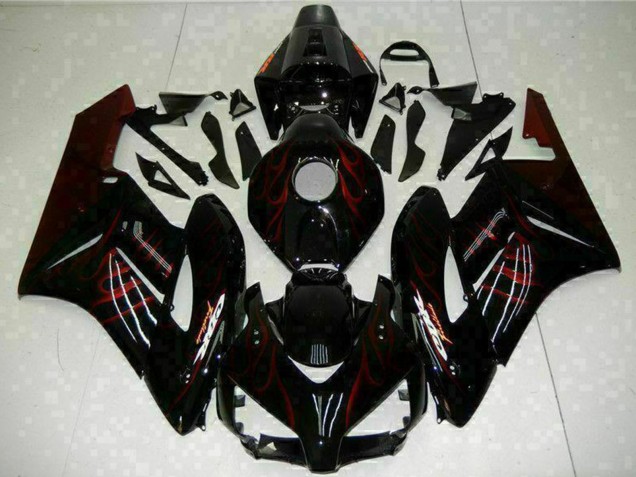 Großhandel Honda CBR1000RR Motorrad Verkleidung 2004-2005 - Glanzendes Schwarz Rot Flamme