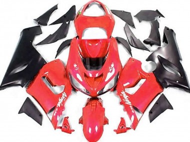 Großhandel Kawasaki ZX6R Motorrad Verkleidung 2005-2006 - Rot Matt Schwarz
