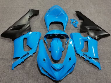 Großhandel Kawasaki ZX6R Motorrad Verkleidung 2005-2006 - Vibrant Blau Matt Schwarz