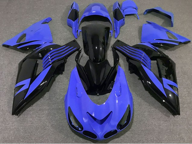 Großhandel Kawasaki ZX14R Motorrad Verkleidung 2006-2011 - Blau Glanzendes Schwarz
